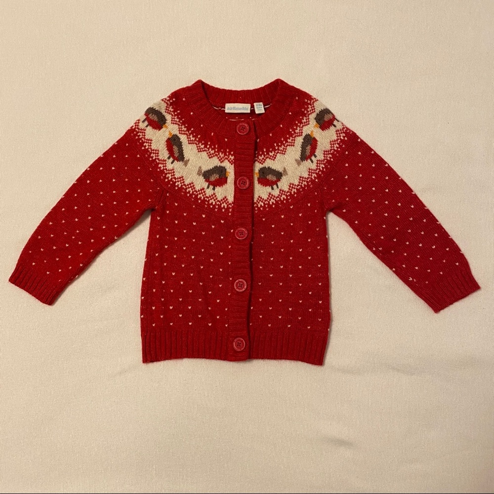Jojo Maman Bébé fair isle robin cardigan 12-18m - Picture 1 of 3
